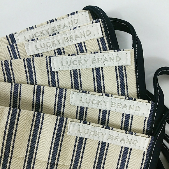 NWOT Lucky Brand Face Mask Navy Cream Stripes - Picture 3 of 7